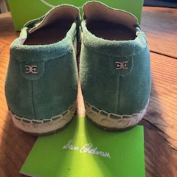 Sam Edelman Sz 8.5 M Green Kai Suede Espadrille Flat Loafer Shoes Slip On - Picture 8 of 12